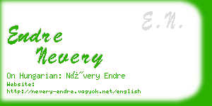 endre nevery business card